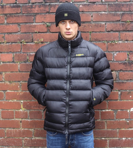 Black Puffer Detachable Hooded Jacket